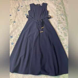 Calvin Klein Blue Midi Dress with Belt
